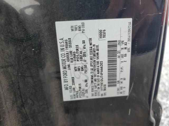 2004 Ford Ranger VIN: 1FTYR10U74PA66303 Lot: 51609734