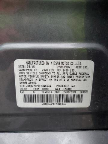 2015 INFINITI Q50 BASE - JN1BV7AP6FM346234