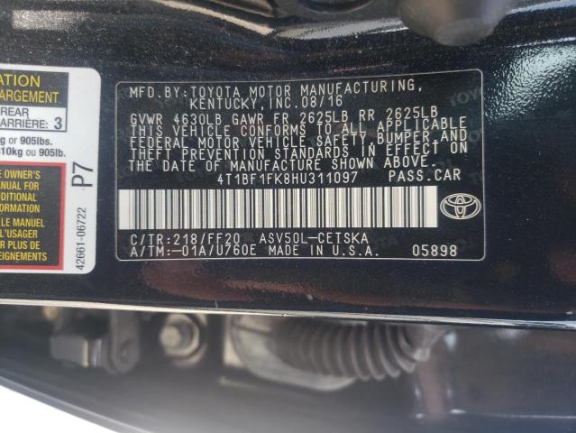 2017 TOYOTA CAMERY 4T1BF1FK8HU311097