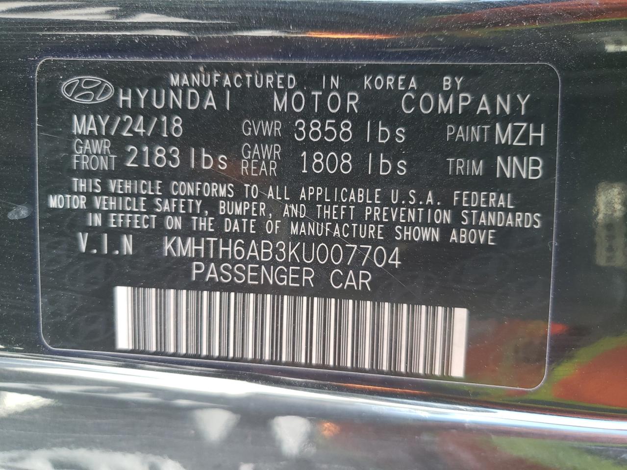 KMHTH6AB3KU007704 2019 Hyundai Veloster Turbo