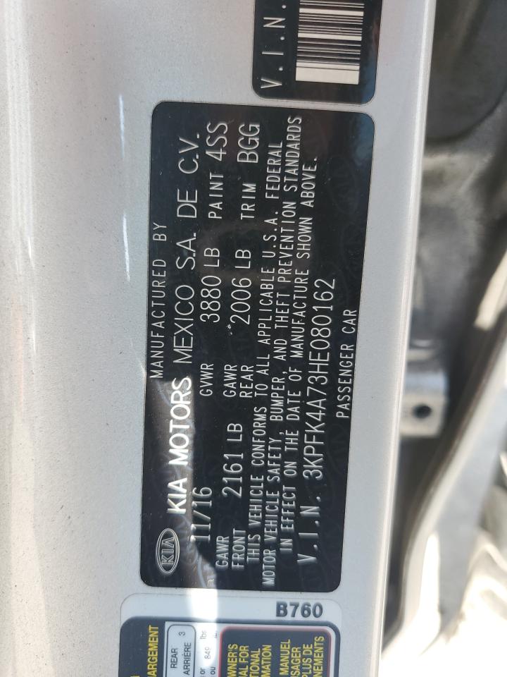 3KPFK4A73HE080162 2017 Kia Forte Lx