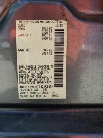 2020 Nissan Altima S VIN: 1N4BL4BVXLC209187 Lot: 50122974