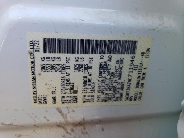 2022 Nissan Rogue Sv VIN: 5N1BT3BA7NC711946 Lot: 49720054