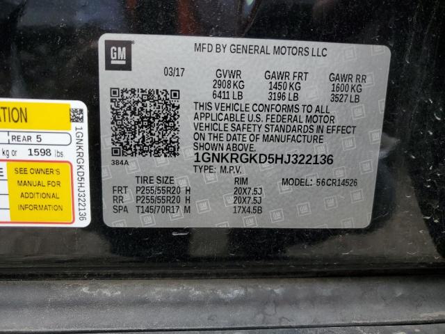 2017 CHEVROLET TRAVERSE L - 1GNKRGKD5HJ322136