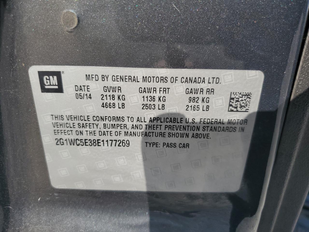 2G1WC5E38E1177269 2014 Chevrolet Impala Limited Ltz