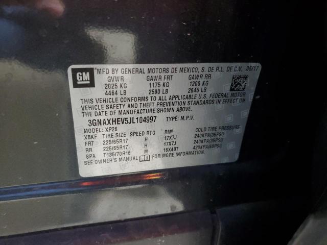 2018 Chevrolet Equinox Ls VIN: 3GNAXHEV5JL104997 Lot: 52015654