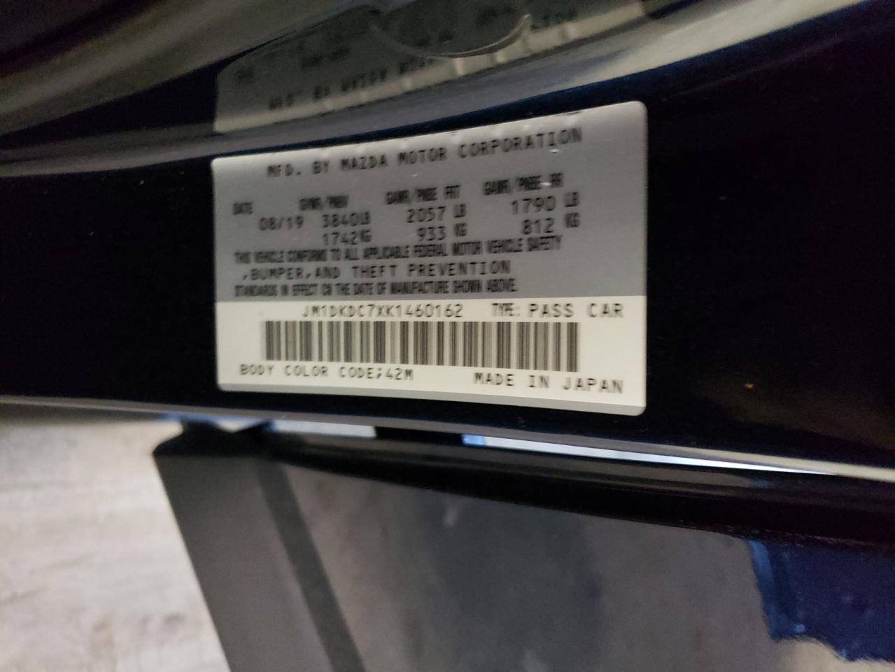 JM1DKDC7XK1460162 2019 Mazda Cx-3 Touring