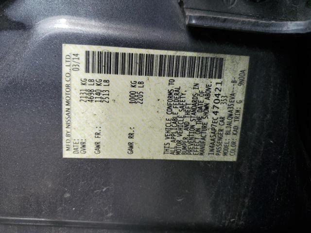 2014 Nissan Maxima S VIN: 1N4AA5AP7EC470421 Lot: 52860494