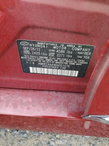 2013 Hyundai Sonata Hybrid VIN: KMHEC4A49DA051076 Lot: 49566924