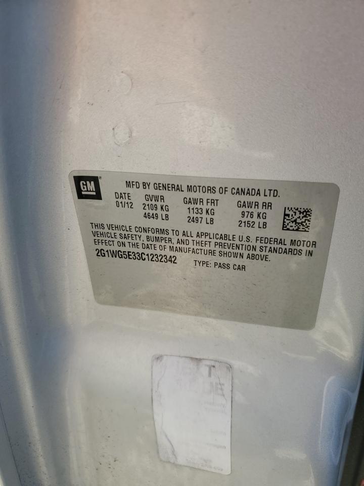 2G1WG5E33C1232342 2012 Chevrolet Impala Lt