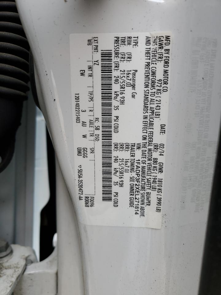 1FADP3F2XEL271814 2014 Ford Focus Se