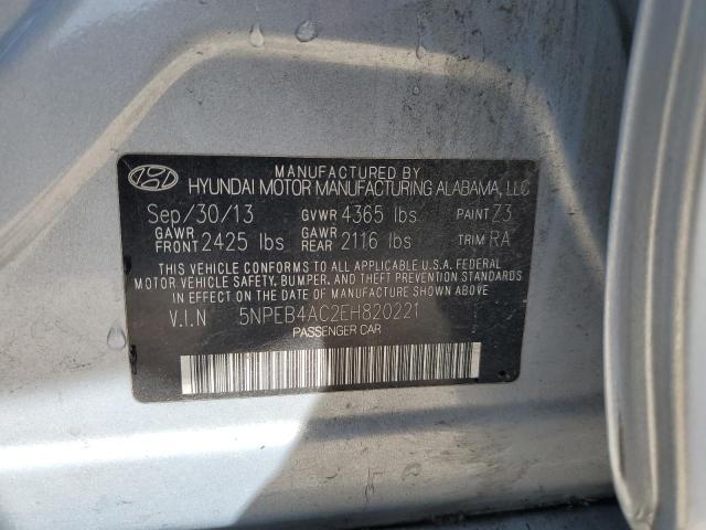 2014 Hyundai Sonata Gls VIN: 5NPEB4AC2EH820221 Lot: 52411734