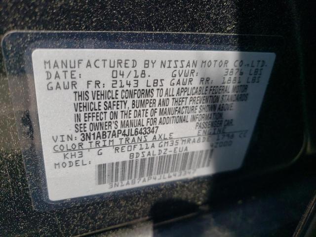 2018 Nissan Sentra S VIN: 3N1AB7AP4JL643347 Lot: 51484364