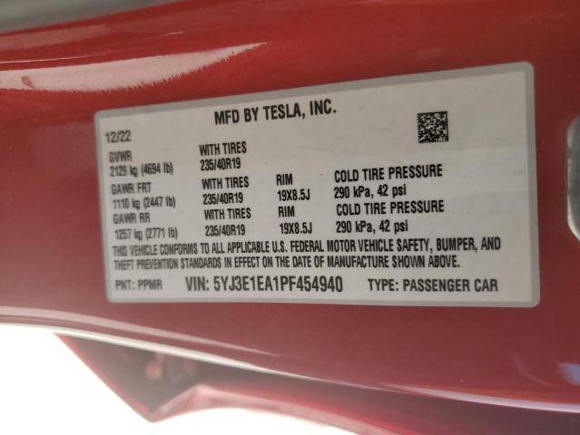 2023 TESLA MODEL 3 - 5YJ3E1EA1PF454940