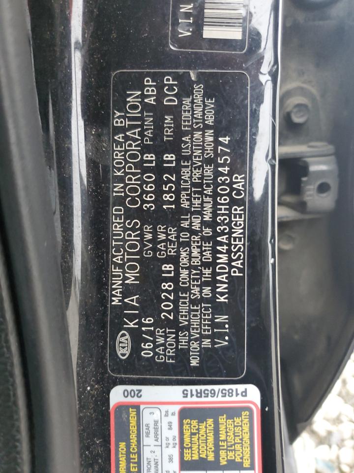 KNADM4A33H6034574 2017 Kia Rio Lx