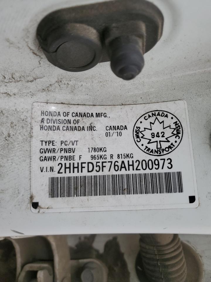 2HHFD5F76AH200973 2010 Acura Csx Technology