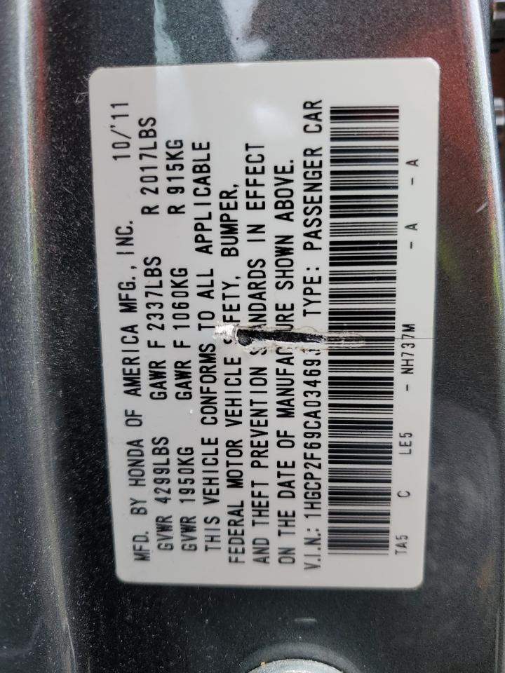 1HGCP2F69CA034695 2012 Honda Accord Se