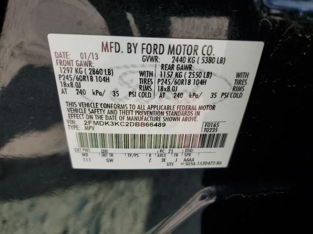 2013 Ford Edge Limited VIN: 2FMDK3KC2DBB66489 Lot: 50881084