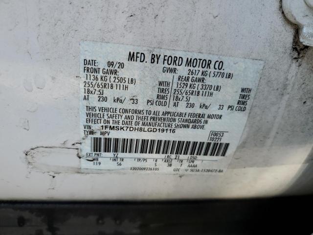 2020 FORD EXPLORER X - 1FMSK7DH8LGD19116