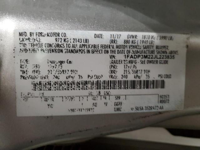 2018 FORD FOCUS SEL - 1FADP3M22JL223835