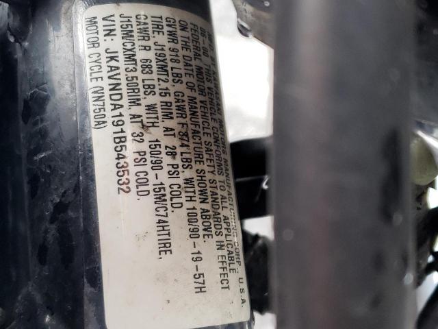 2001 KAWASAKI VN750 JKAVNDA191B543532
