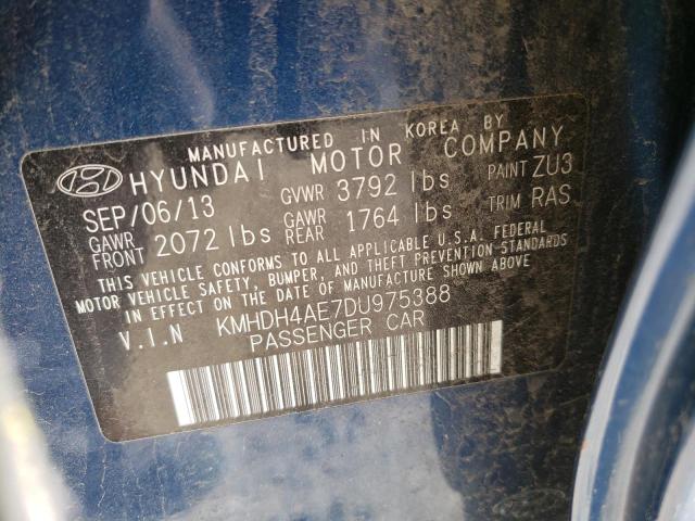 2013 Hyundai Elantra Gls VIN: KMHDH4AE7DU975388 Lot: 52394354