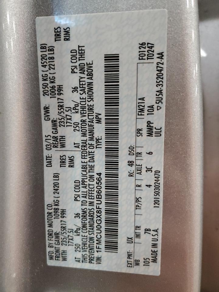 1FMCU0GX8FUB60564 2015 Ford Escape Se