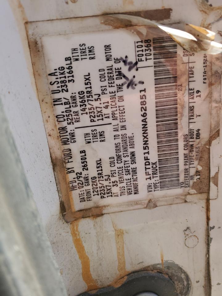 1FTDF15NXNNA62851 1992 Ford F150