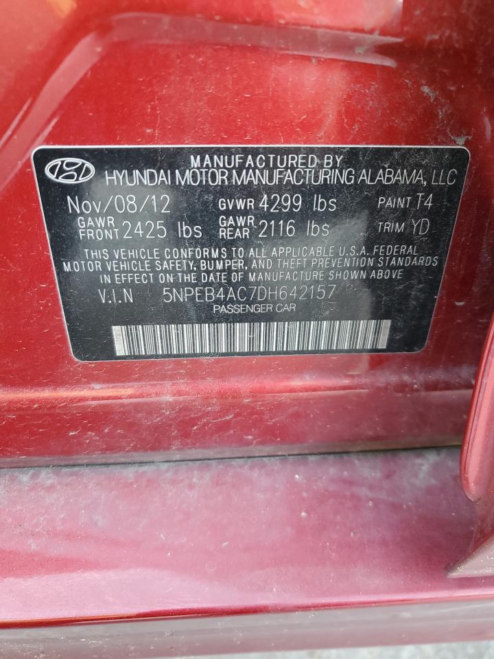 5NPEB4AC7DH642157 2013 Hyundai Sonata Gls