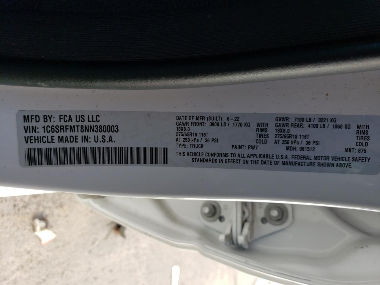 1C6SRFMT8NN380003 2022 Ram 1500 Big Horn/Lone Star