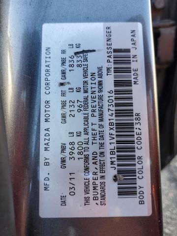 2011 Mazda 3 I VIN: JM1BL1VFXB1473016 Lot: 50371844