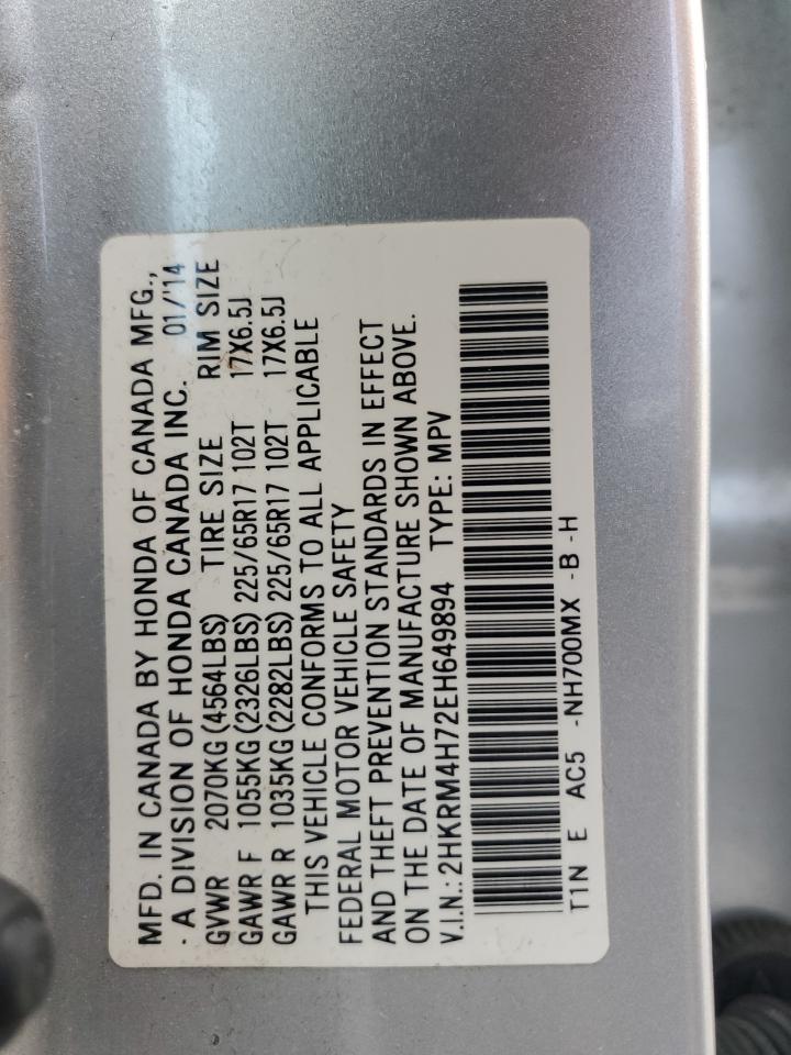 2HKRM4H72EH649894 2014 Honda Cr-V Exl