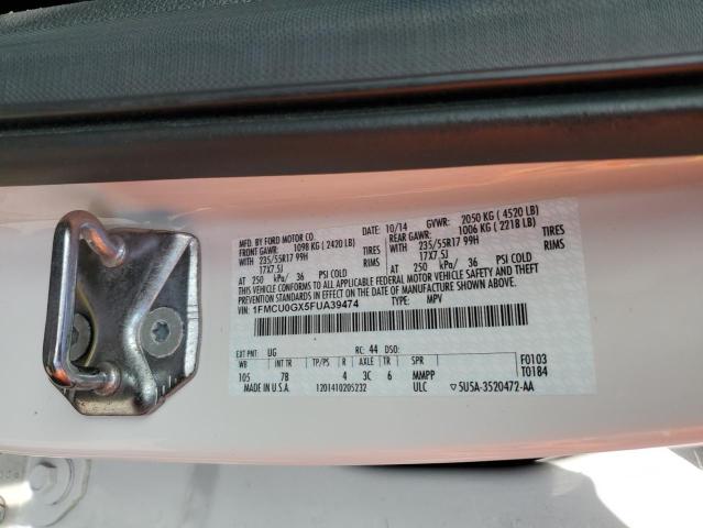 2015 Ford Escape Se VIN: 1FMCU0GX5FUA39474 Lot: 51186884