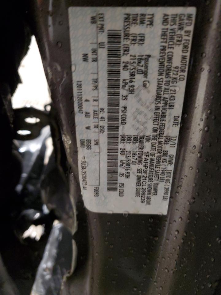 1FAHP3F21CL299239 2012 Ford Focus Se