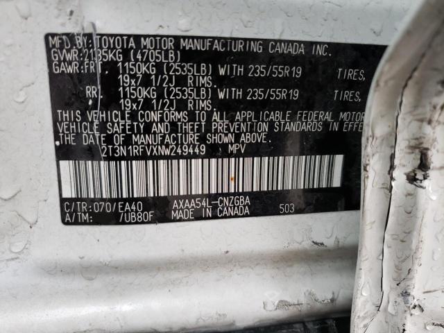 2022 Toyota Rav4 Limited VIN: 2T3N1RFVXNW249449 Lot: 49574604