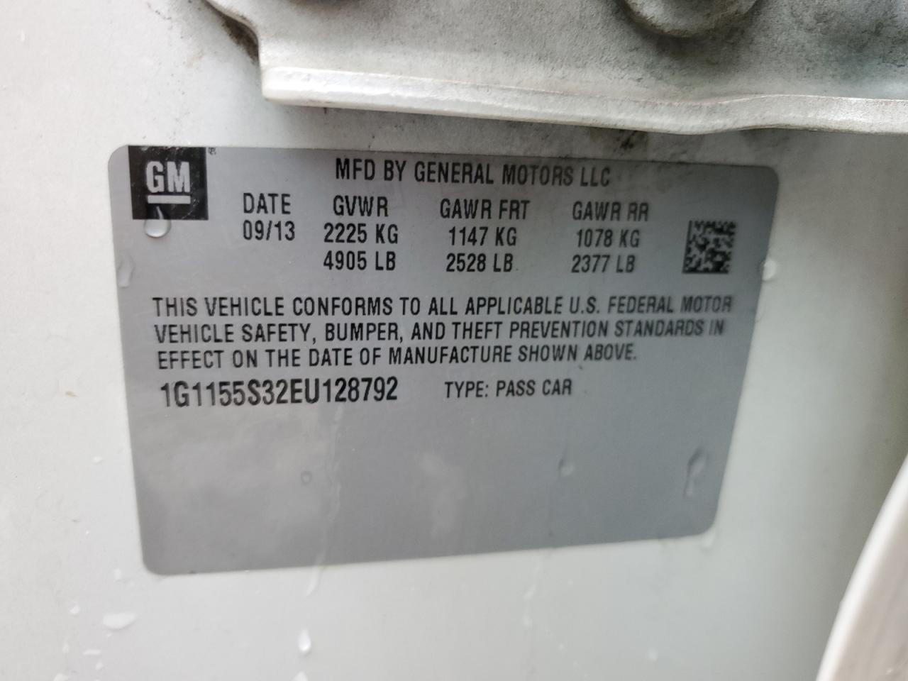 1G1155S32EU128792 2014 Chevrolet Impala Ltz