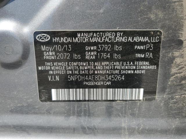 2013 Hyundai Elantra Gls VIN: 5NPDH4AE8DH345264 Lot: 52839434