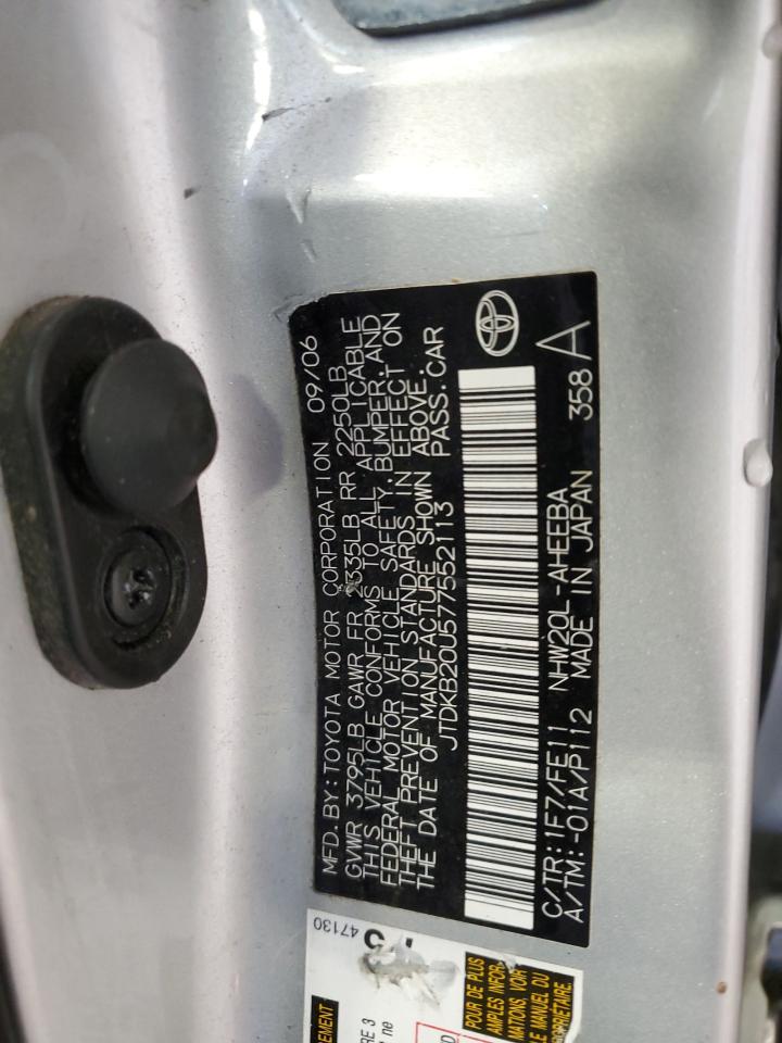 JTDKB20U577552113 2007 Toyota Prius