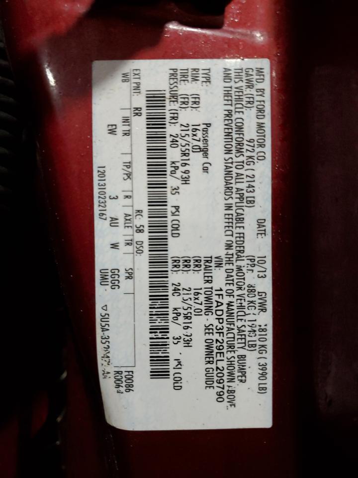 1FADP3F29EL209790 2014 Ford Focus Se