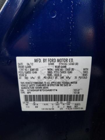 2013 Ford Explorer Limited VIN: 1FM5K8F87DGA80174 Lot: 51211024