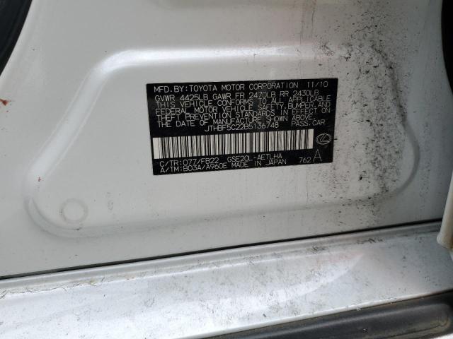 2011 Lexus Is 250 VIN: JTHBF5C22B5136748 Lot: 52234544