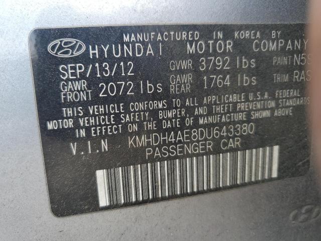 2013 Hyundai Elantra Gls VIN: KMHDH4AE8DU643380 Lot: 52076094