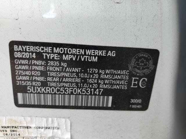 VIN 5UXKR0C53F0K53147 2015 BMW X5, Xdrive35I no.13