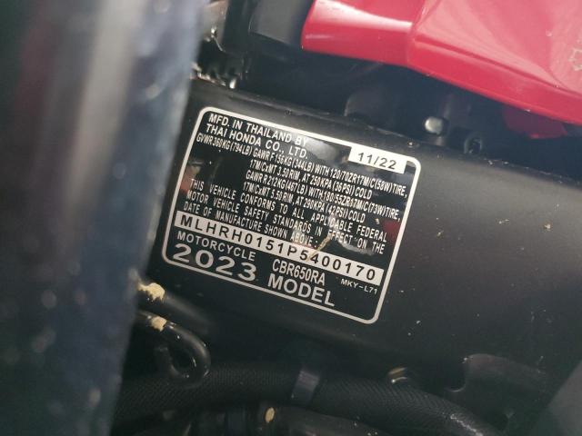 2023 HONDA CBR650 RA MLHRH0151P5400170