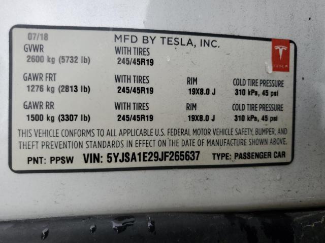 2018 TESLA MODEL S - 5YJSA1E29JF265637