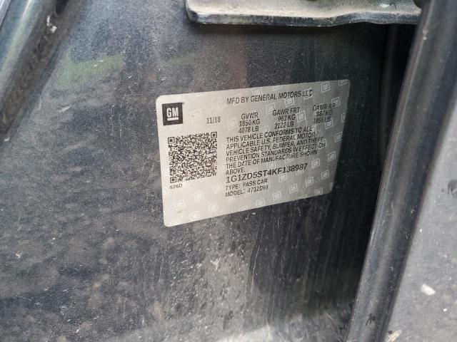 2019 Chevrolet Malibu Lt VIN: 1G1ZD5ST4KF138987 Lot: 51447924