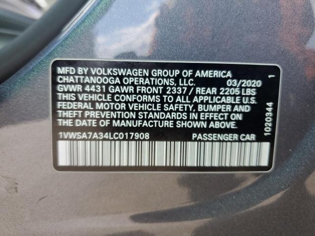 2020 Volkswagen Passat Se VIN: 1VWSA7A34LC017908 Lot: 52877504