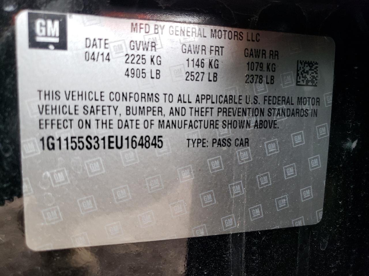 1G1155S31EU164845 2014 Chevrolet Impala Ltz