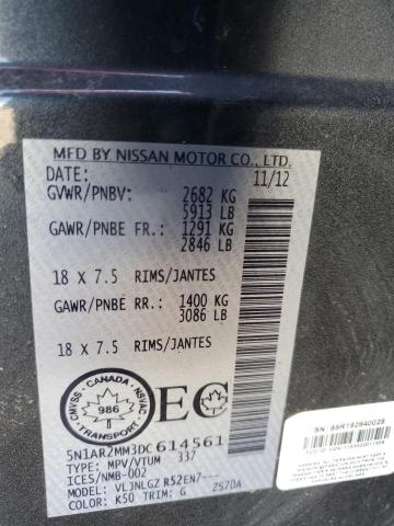 2013 Nissan Pathfinder S VIN: 5N1AR2MM3DC614561 Lot: 51805504