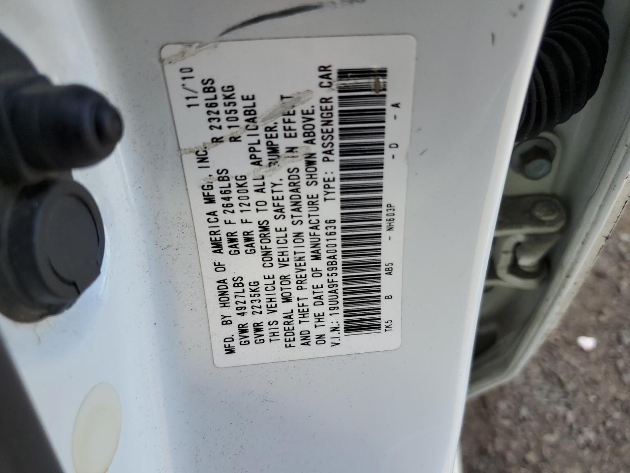 19UUA9F59BA001636 2011 Acura Tl